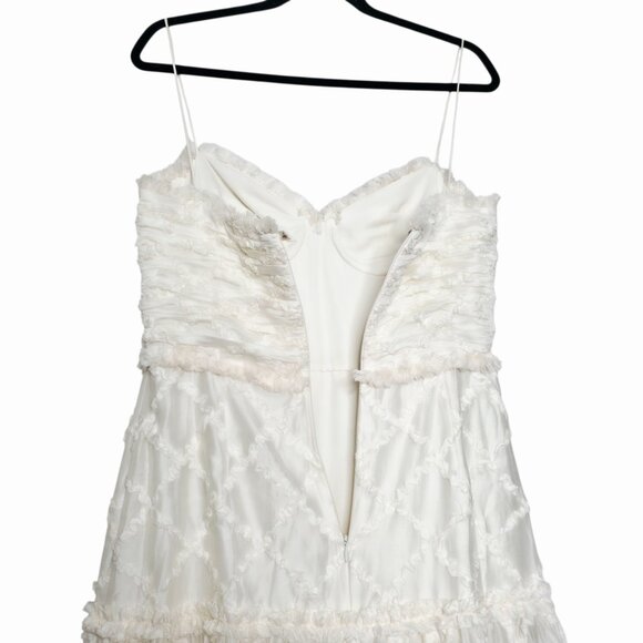 Alexis Rasa Dress Natural Ivory Midi Tiered Fringe Size L - Picture 8 of 12